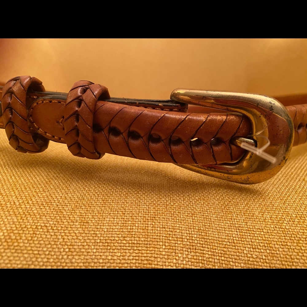 Leather woven belt